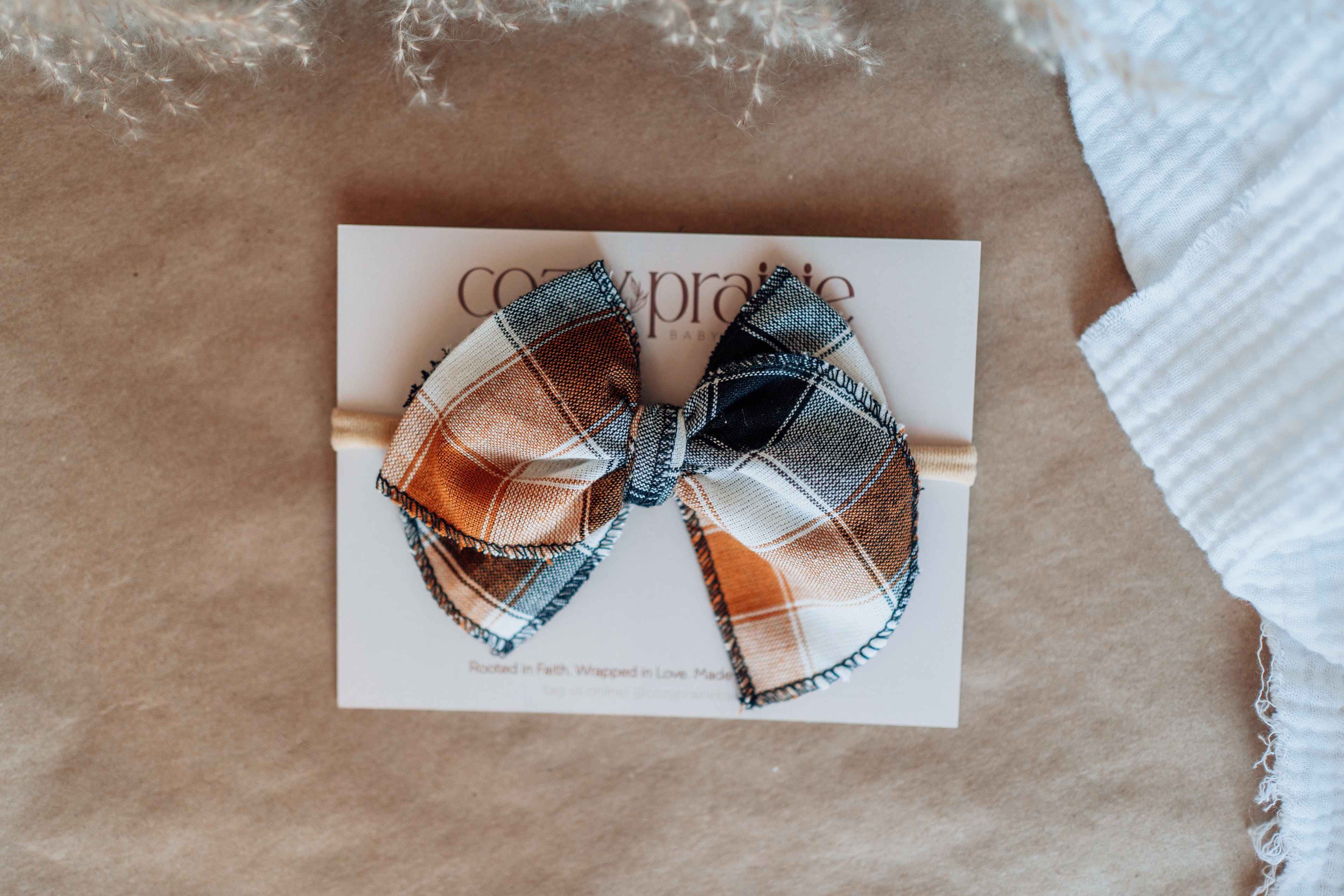 Harvest Plaid Bow - Cozy Prairie Baby Boutique