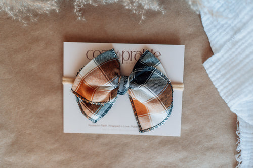 Harvest Plaid Bow - Cozy Prairie Baby Boutique